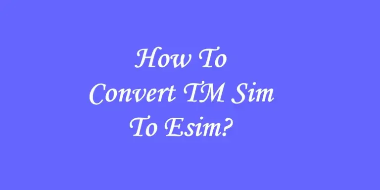How To Convert TM Sim To Esim