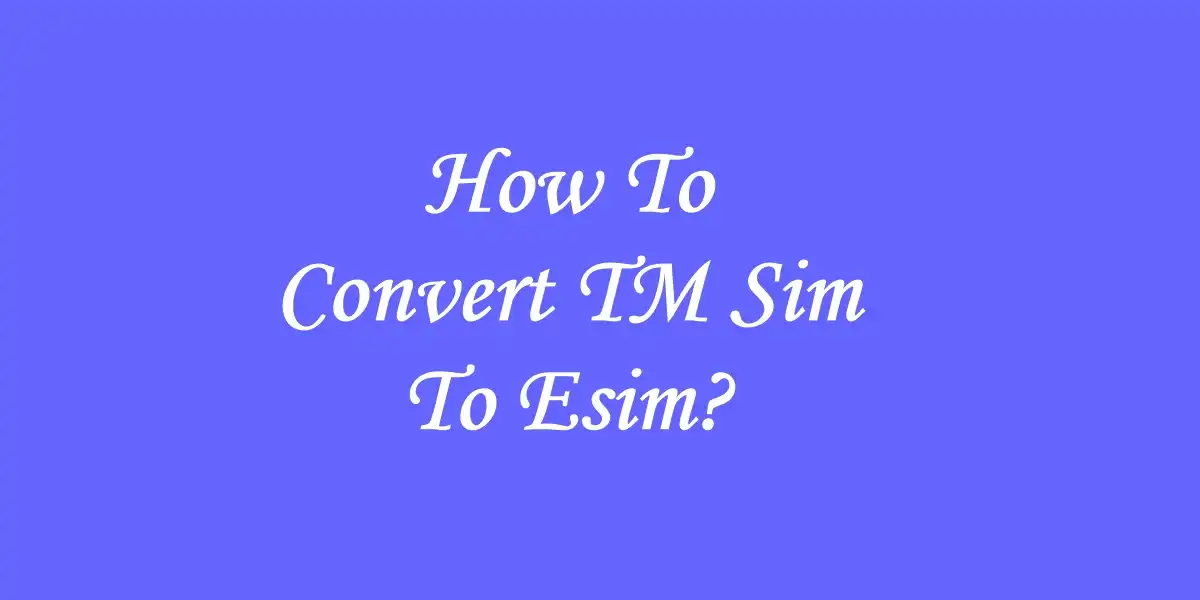 How To Convert TM Sim To Esim? How To Convert TM Sim To Esim